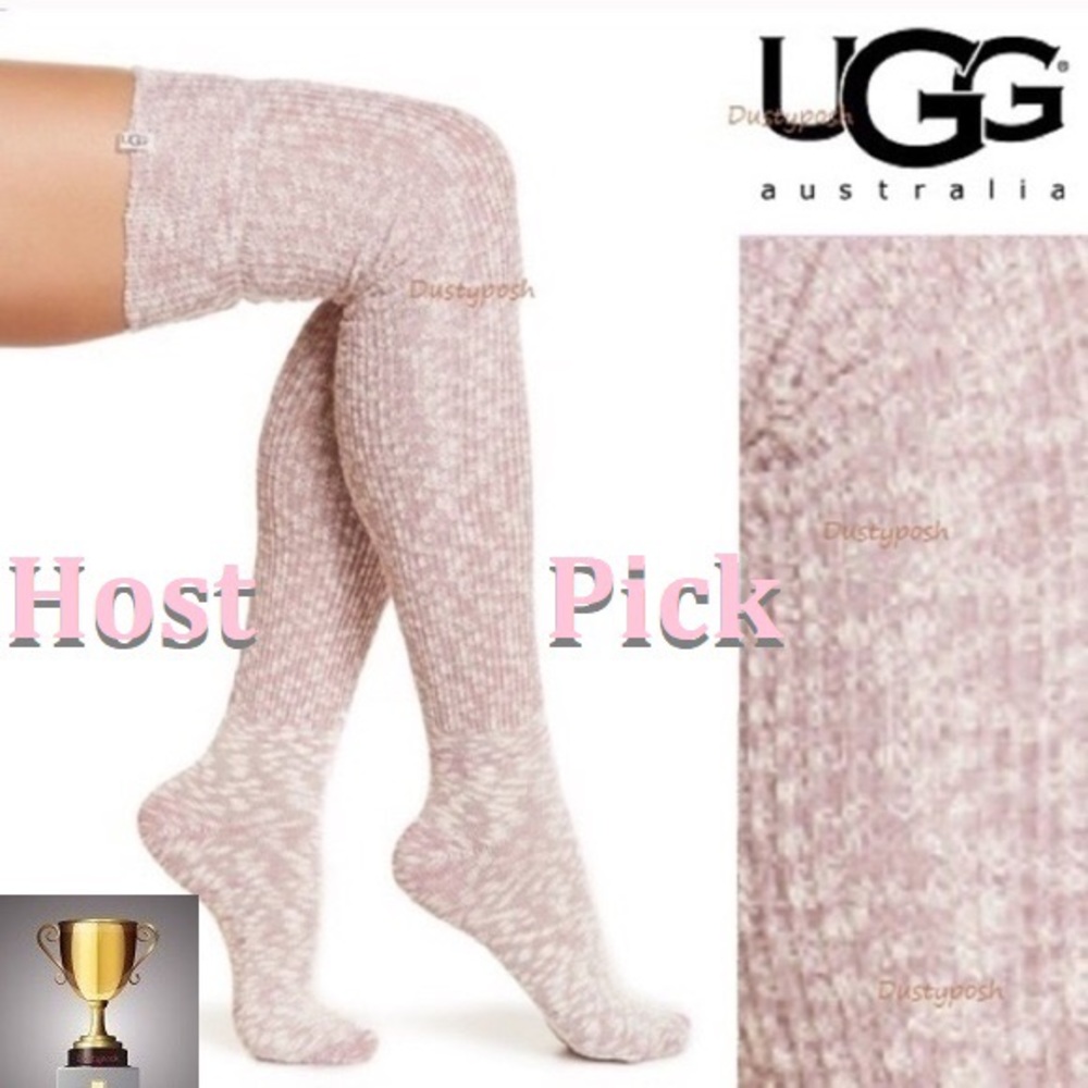 UGG Over The Knee Socks Thigh High Cotton OTK New Rare Discontinued Cozy Warm - Picture 4 of 5